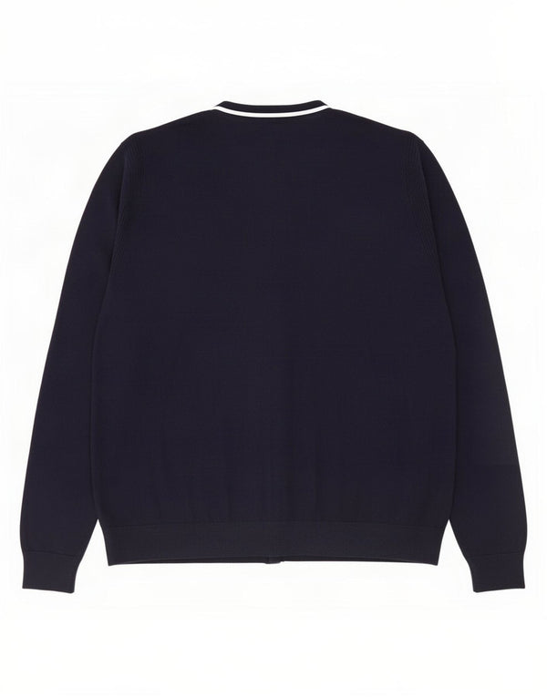 Pulover cardigan pentru bărbați Lyle & Scott, 2XL, lână merino bleumarin