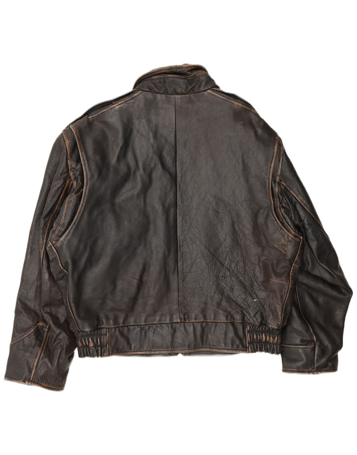 Bomboogie Bomber din piele pentru bărbați UK 42 XL din piele maro