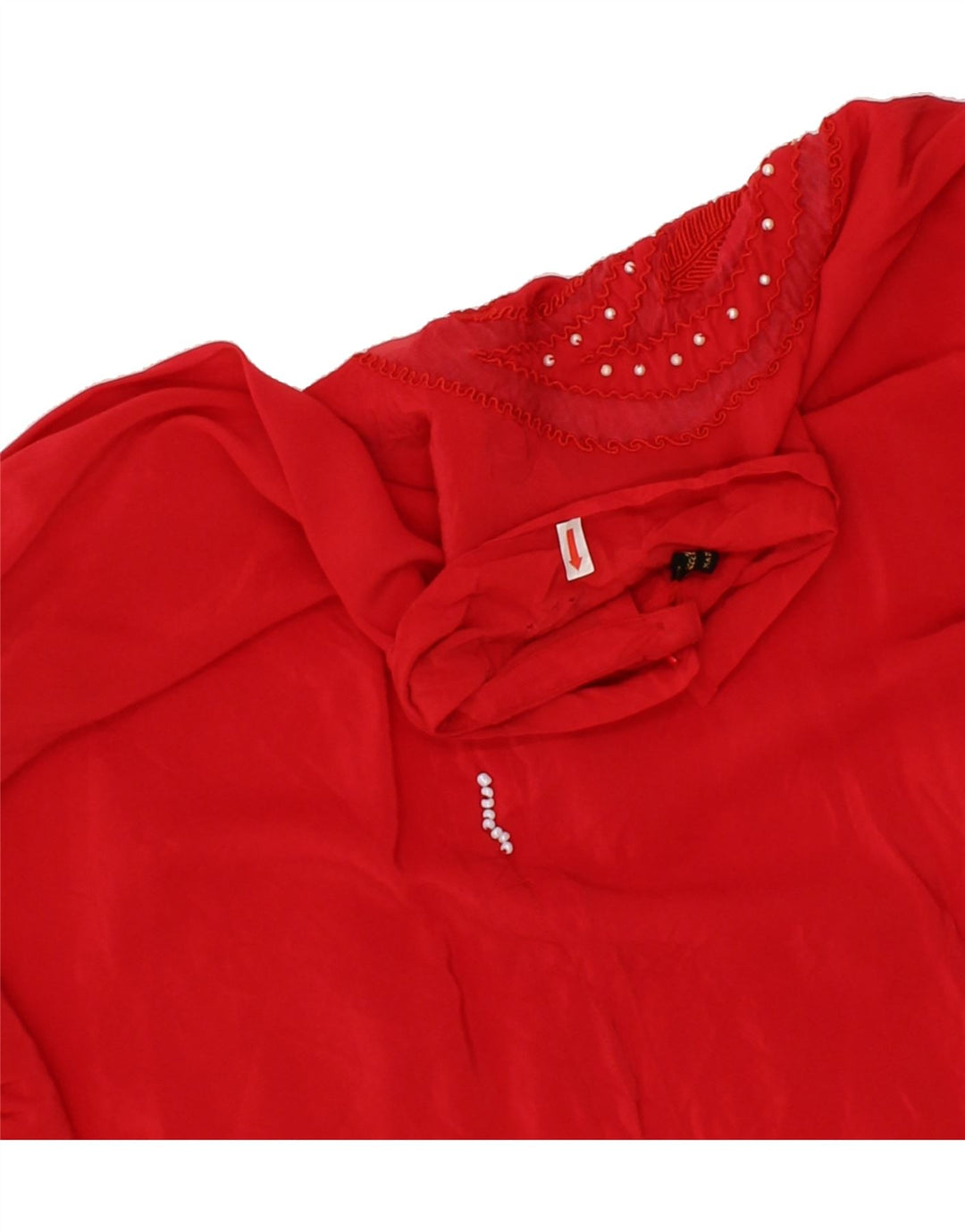 MARIO PUCCI CECCONI Womens Shirt Blouse IT 44 Medium Red Acetate Vintage Mario Pucci Cecconi and Second-Hand Mario Pucci Cecconi from Messina Hembry 