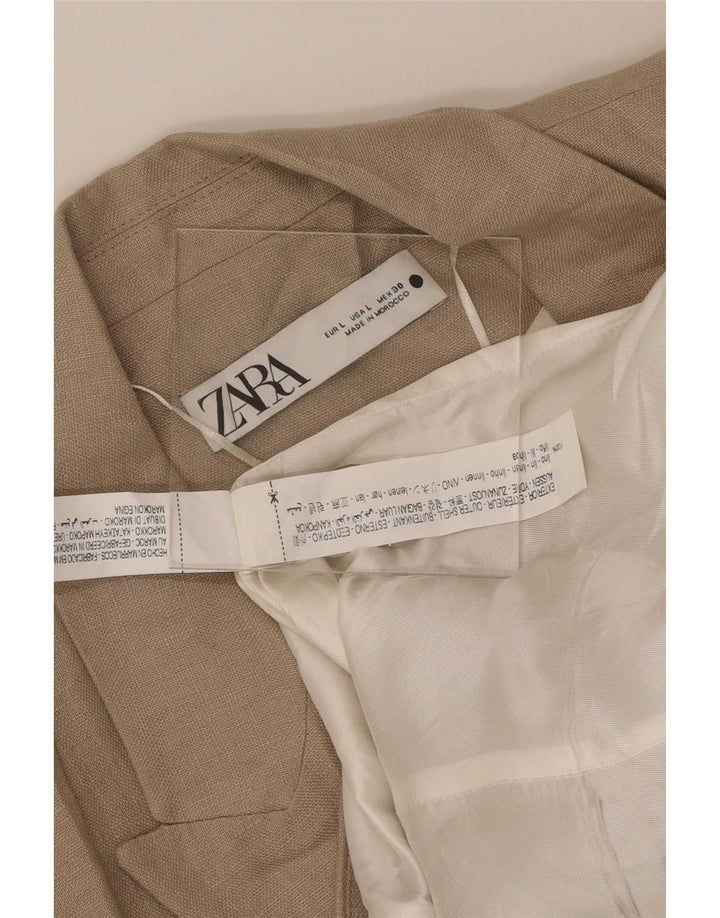 Blazer pentru femei Zara cu 1 nasture UK 14 mare in bej
