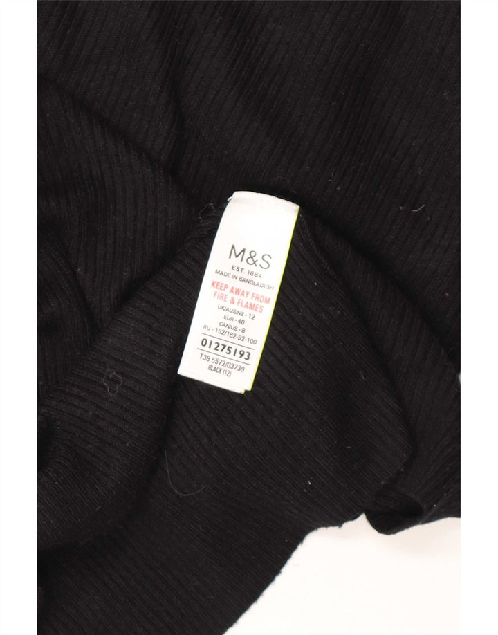 Pulover pentru femei Marks & Spencer cu gât rulat din viscoză medie neagră UK 12