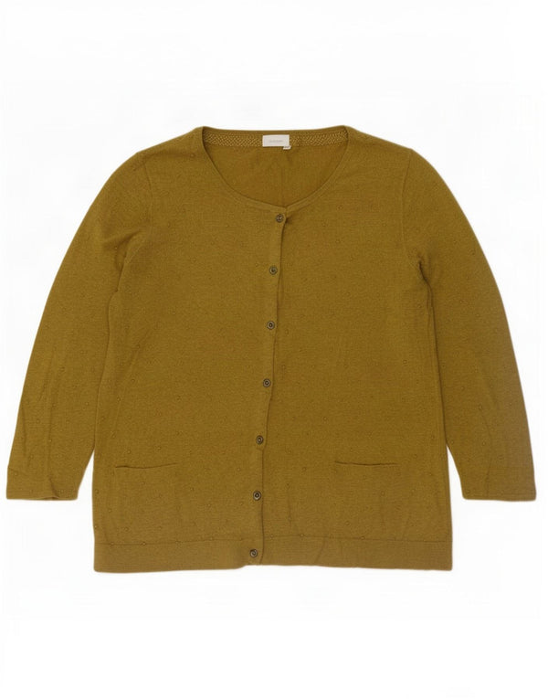 White Stuff Pulover Cardigan pentru femei UK 14 Medium Khaki Bumbac