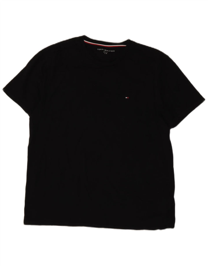 Tricou Tommy Hilfiger pentru bărbați Top mare din bumbac negru