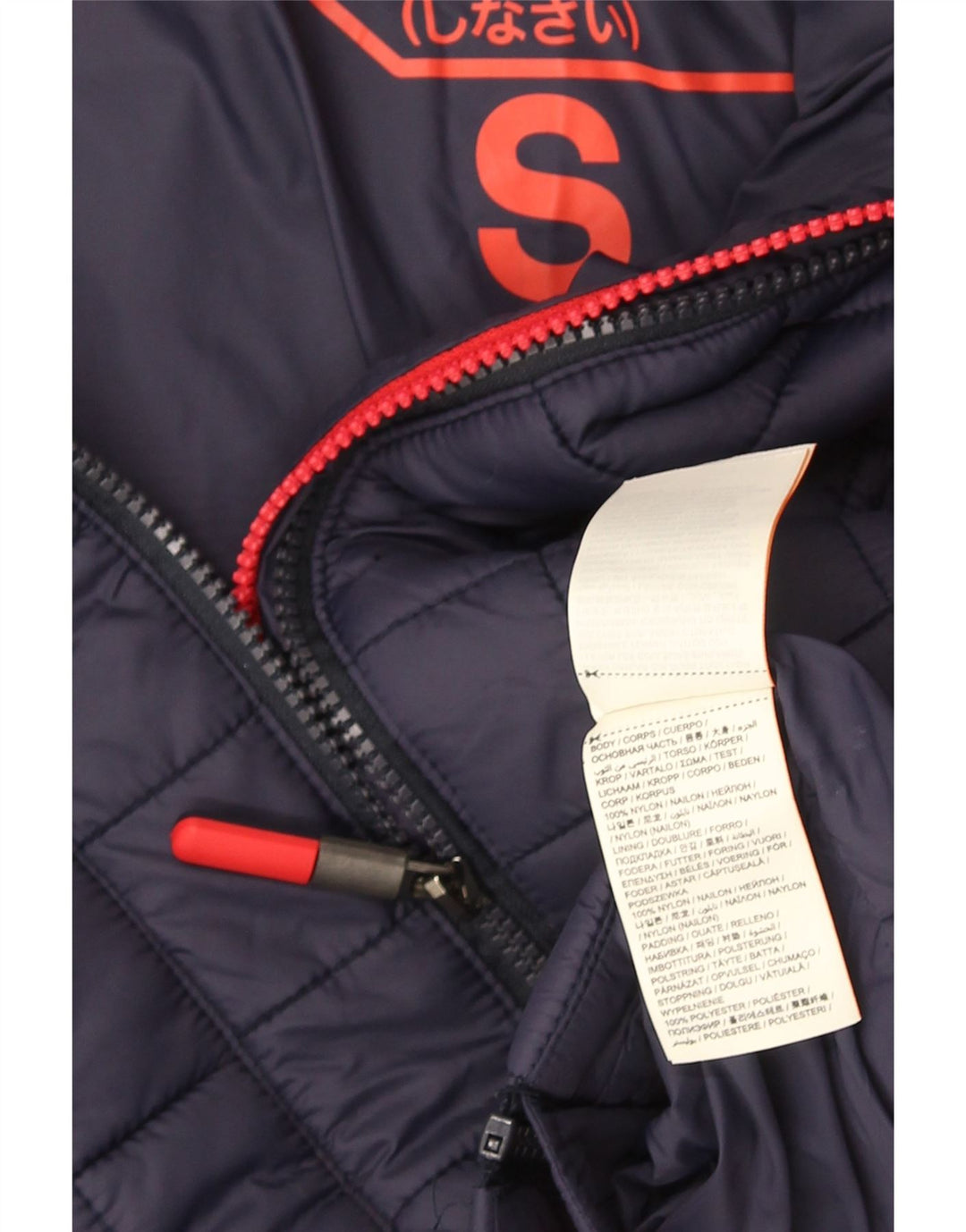 Jachetă căptușită cu glugă Superdry pentru femei UK 10 Small Navy Blue Marine