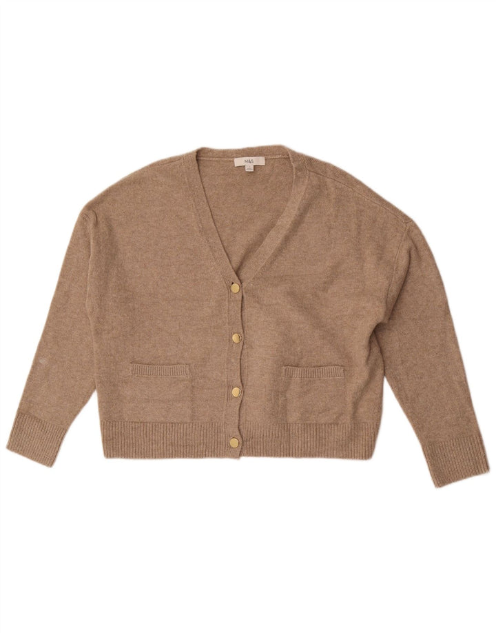 Pulover pentru femei Marks & Spencer Crop Cardigan UK 14 Poliester maro mediu