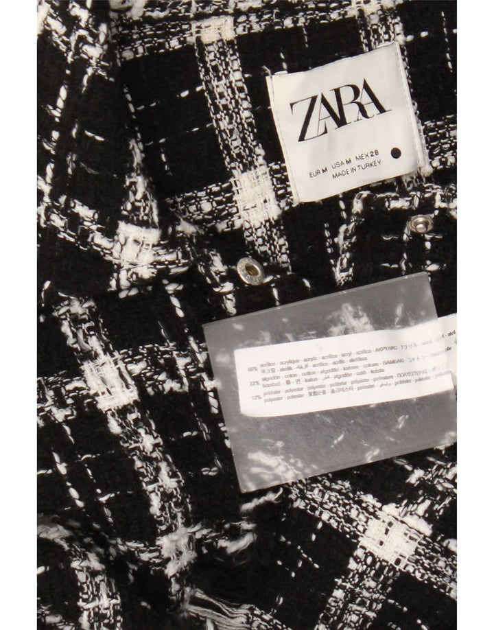 Cămașă supradimensionată pentru femei Zara UK 14 Medium Black Check Acrylic