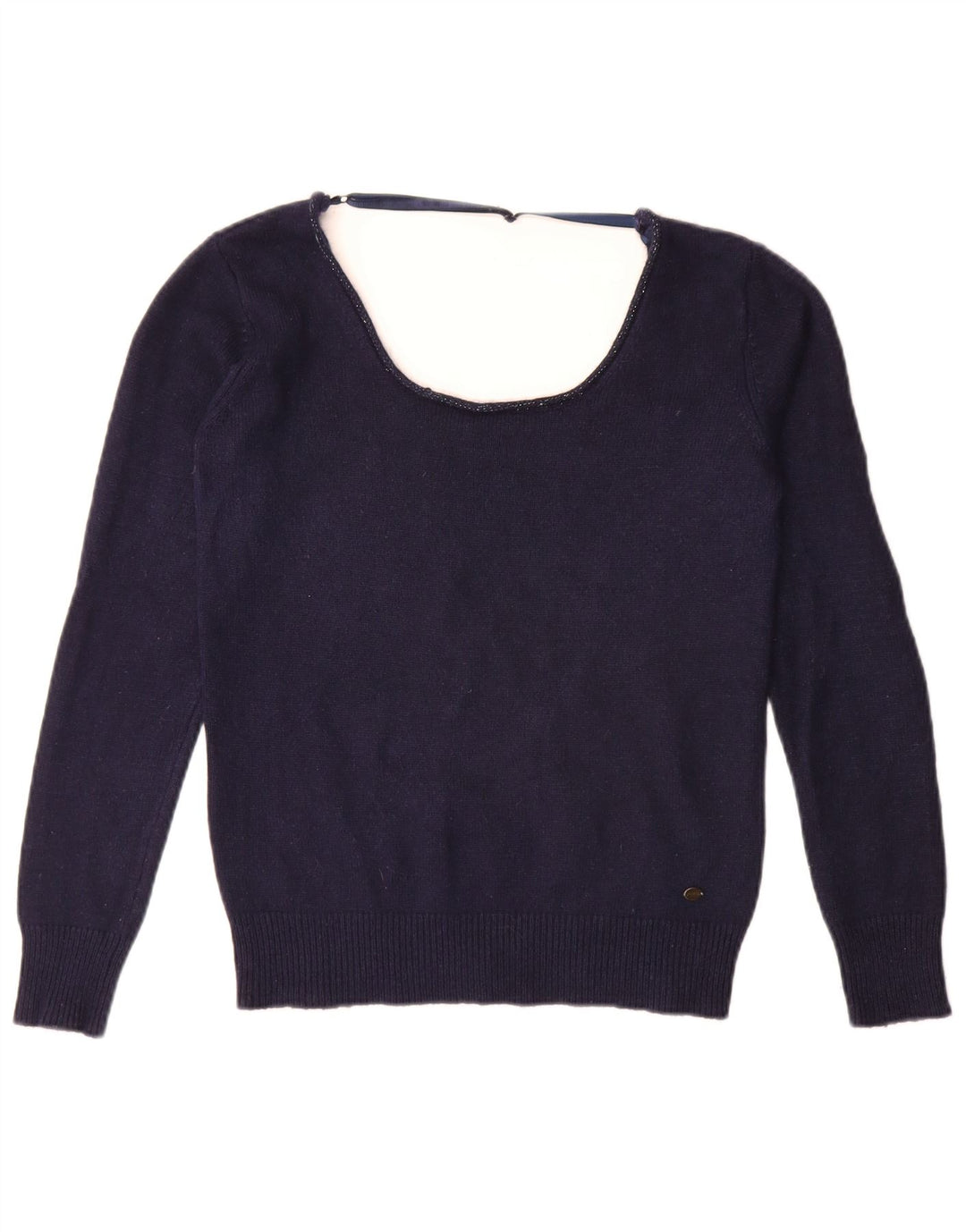 Pulover pentru femei Guess cu gât de barcă UK 14 Medium Bleumarin