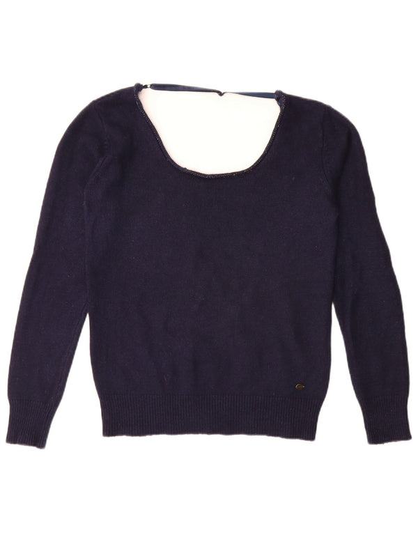 Pulover pentru femei Guess cu gât de barcă UK 14 Medium Bleumarin