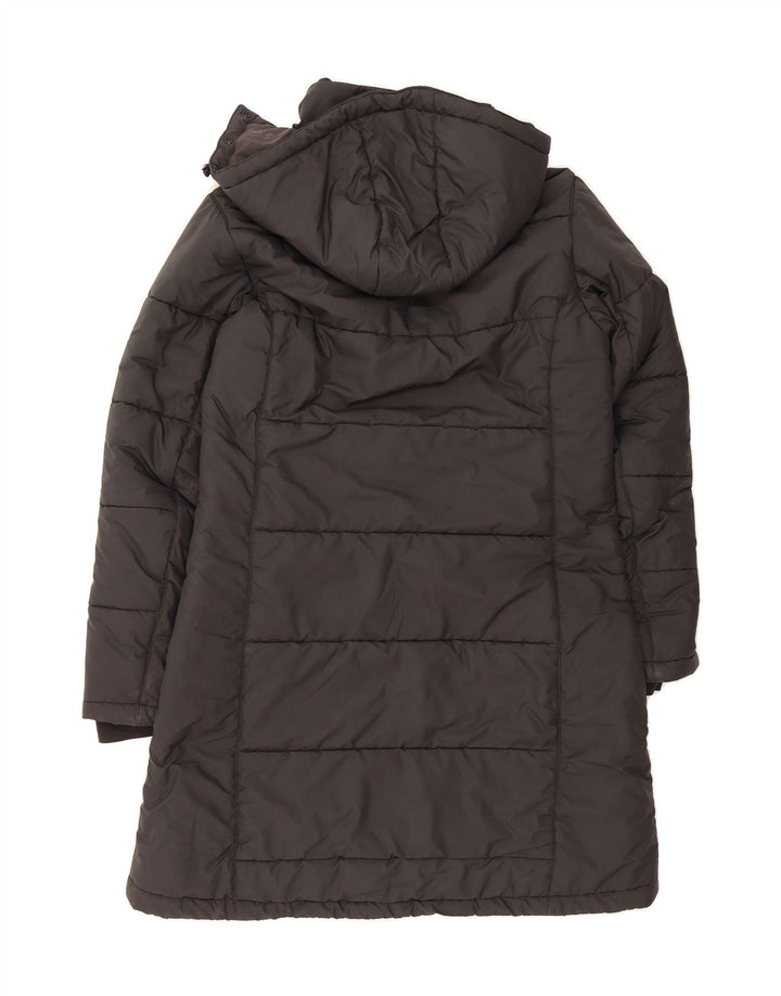 JACK WOLFSKIN Womens Hooded Padded Coat UK 10/12 Medium Black Polyester Vintage Jack Wolfskin and Second-Hand Jack Wolfskin from Messina Hembry 