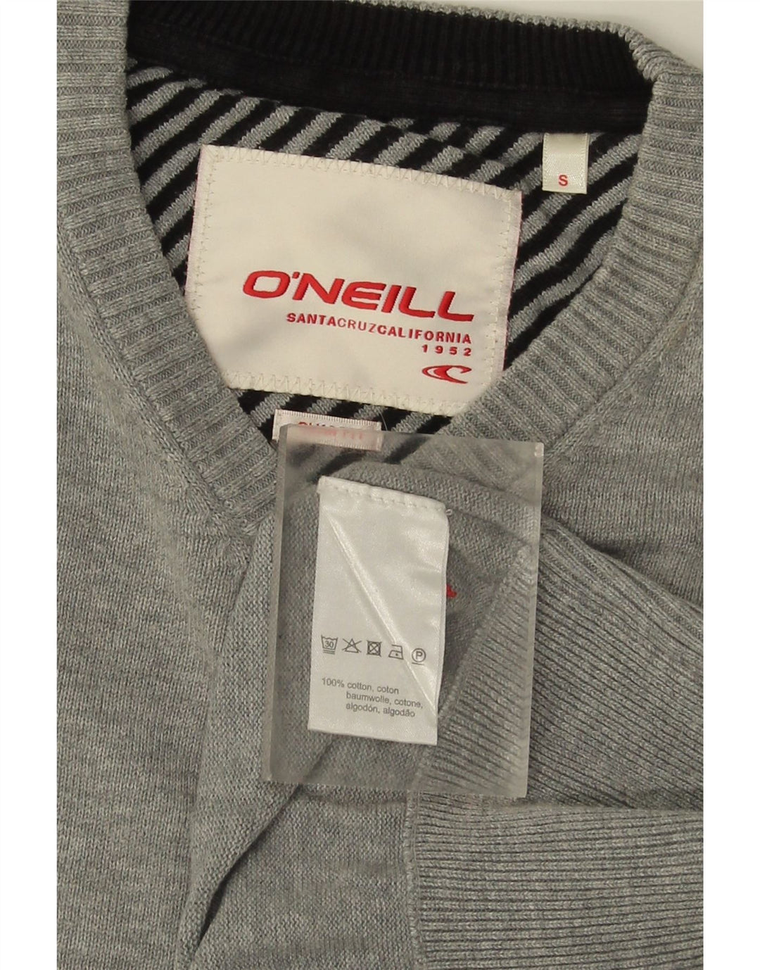 Pulover O'Neill pentru bărbați, cu decolteu în V, bumbac mic, gri