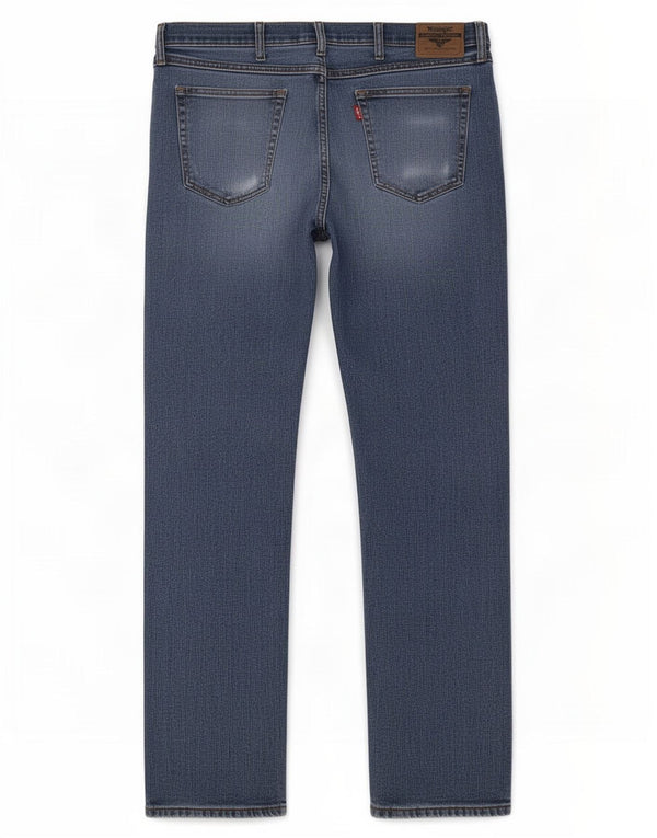 Wrangler Mens Straight Jeans W36 L32 Blue Cotton
