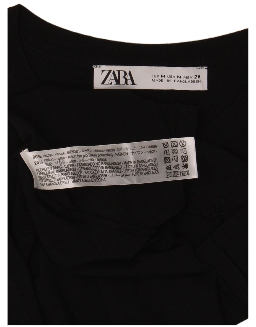 Tricou pentru femei Zara UK 12 Medium Black Viscose