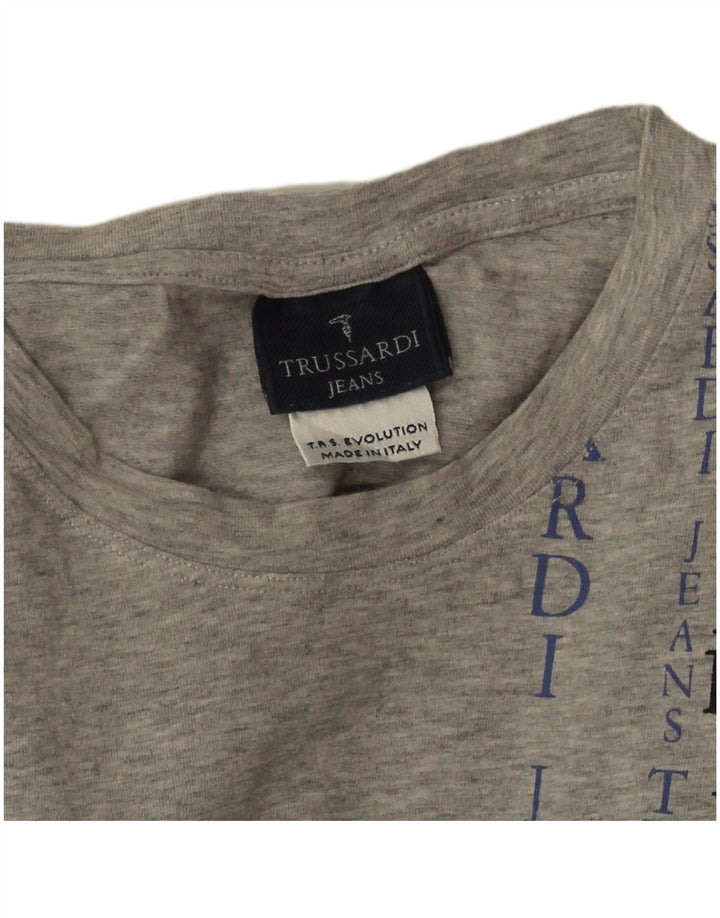 Tricou grafic pentru bărbați Trussardi Jeans Top mare, gri cu pete