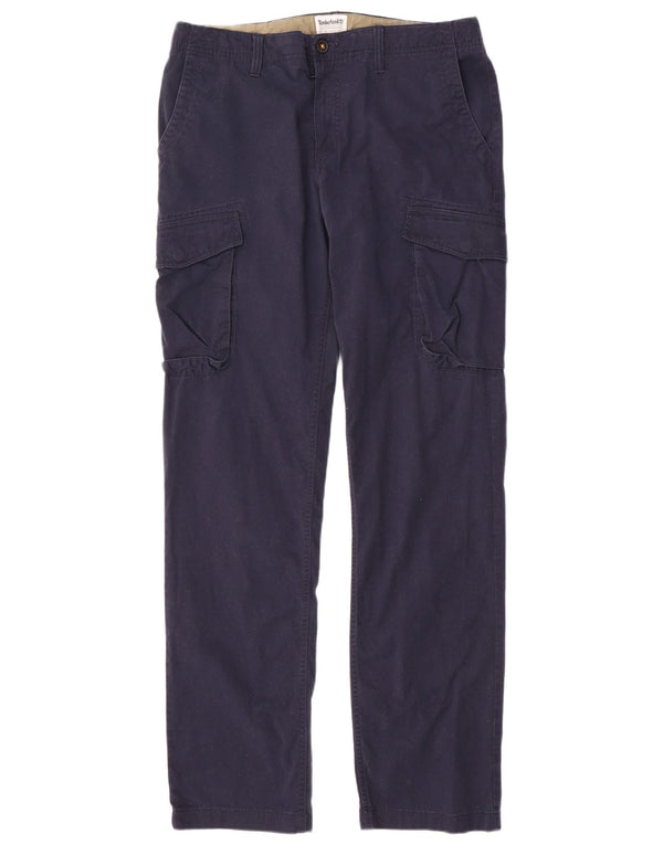 Pantaloni cargo drepti pentru bărbați Timberland L34 L34 bumbac bleumarin