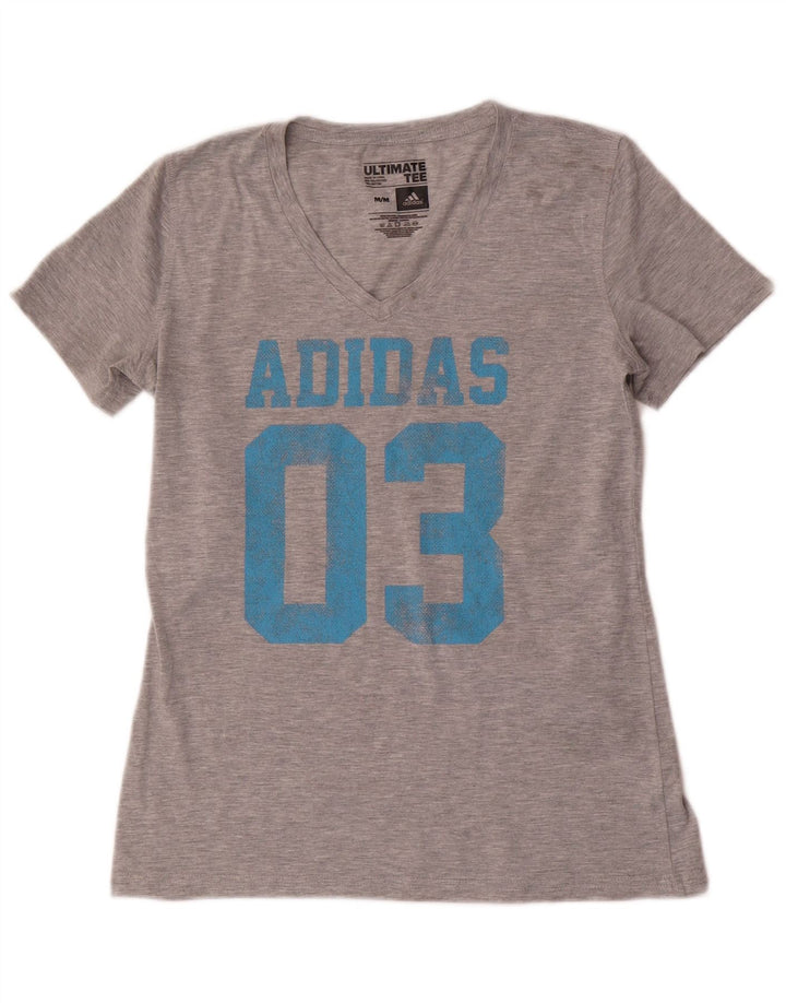 Tricou grafic Adidas pentru femei Top UK 12 Medium Gri Poliester