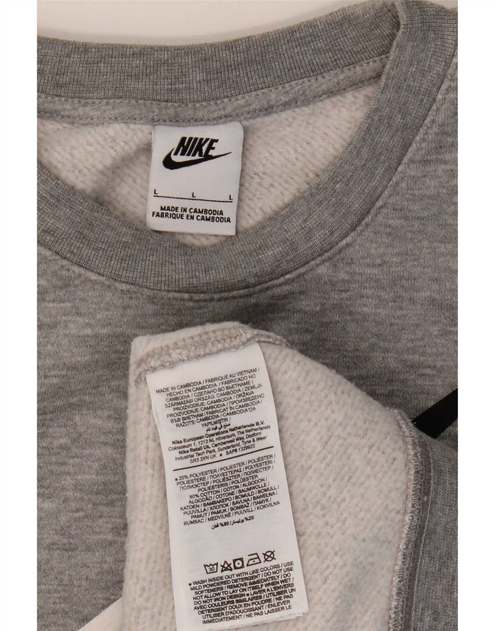 Hanorac grafic pentru bărbați Nike Pulover mare, gri, bumbac