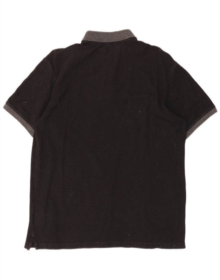 Tricou polo Fila pentru bărbați, bumbac mediu negru