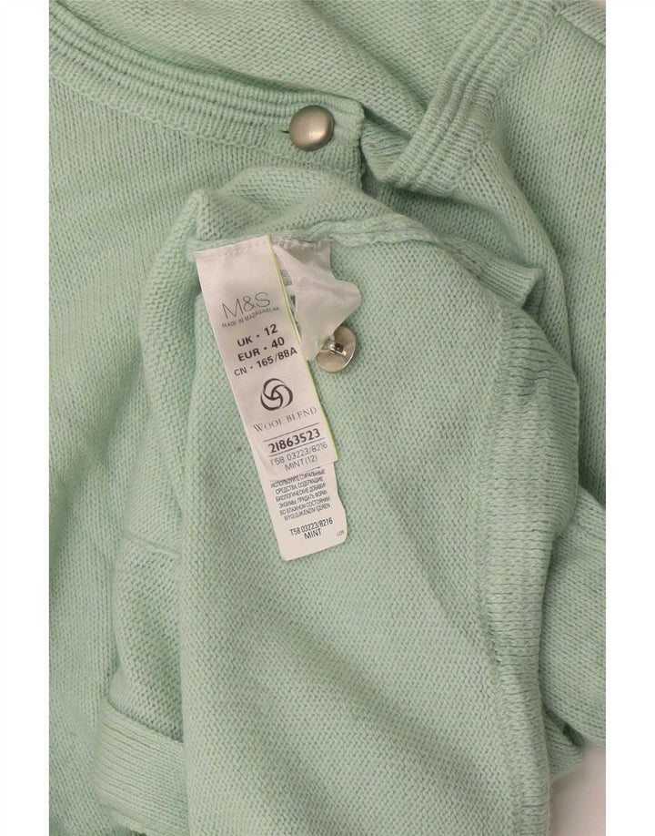 Pulover cardigan pentru femei Marks & Spencer UK 12 verde mediu acrilic