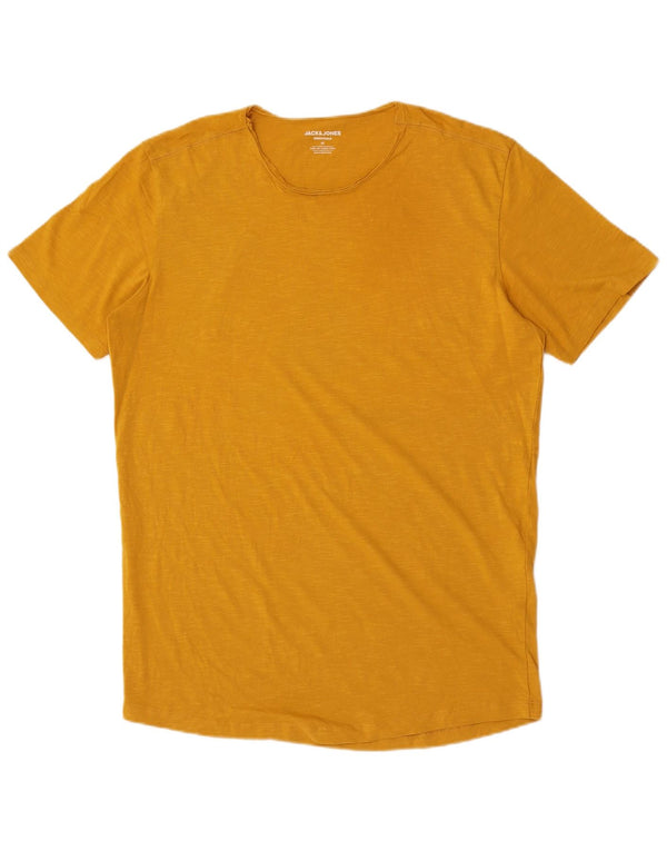 Tricou Jack & Jones pentru bărbați, cu croiala obișnuită, top din bumbac galben mediu