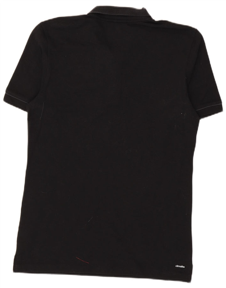 Tricou polo Adidas Climalite pentru bărbați, bumbac mediu negru