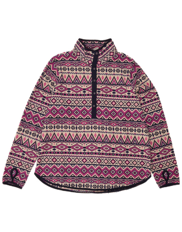 Pulover pentru femei Tchibo, cu gât cu nasturi, fleece UK 16, mare, multicolor, Fair Isle