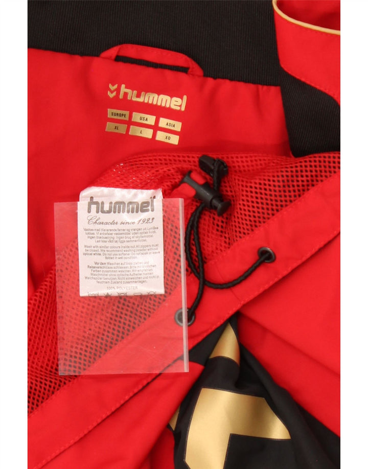 HUMMEL Mens Windbreaker Jacket UK 42 XL Red Colourblock Polyester Vintage Hummel and Second-Hand Hummel from Messina Hembry 