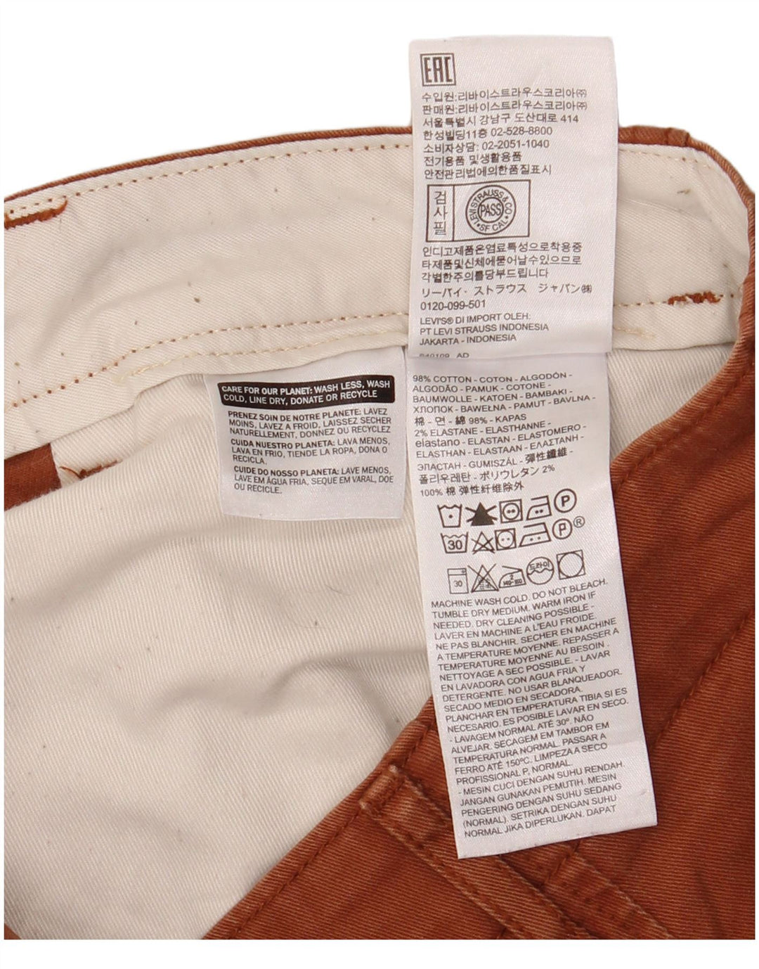 Pantaloni scurți chino pentru bărbați Levi's W38 XL, bumbac maro