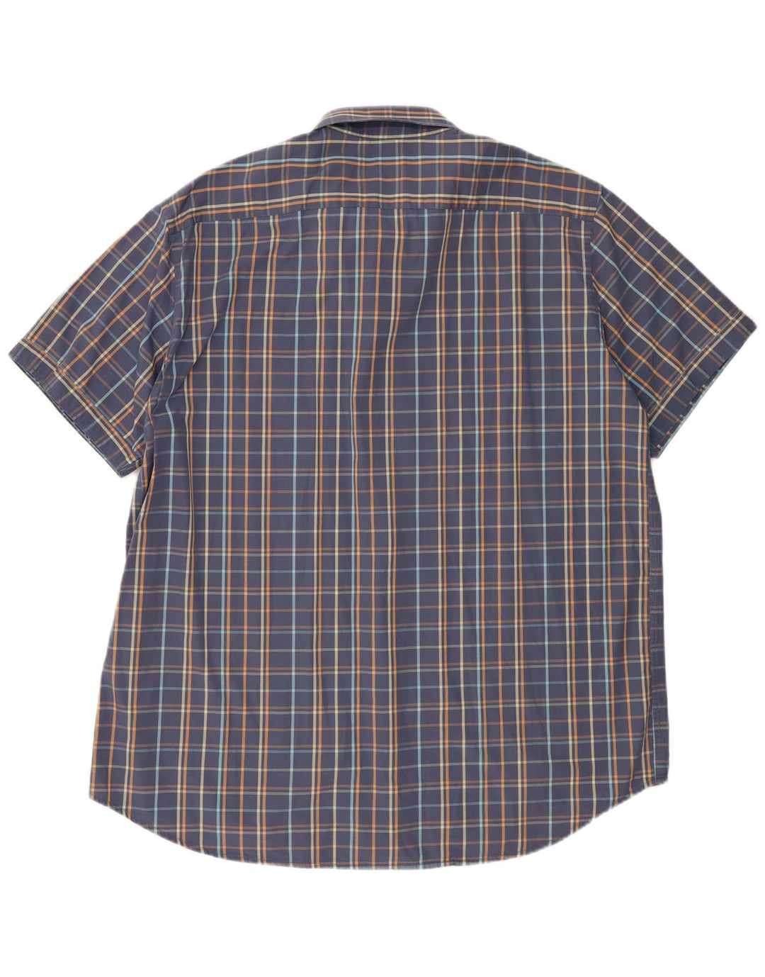 Cămașă pentru bărbați Carrera cu mânecă scurtă, cu formă normală, 3XL, bumbac cu carouri albastre
