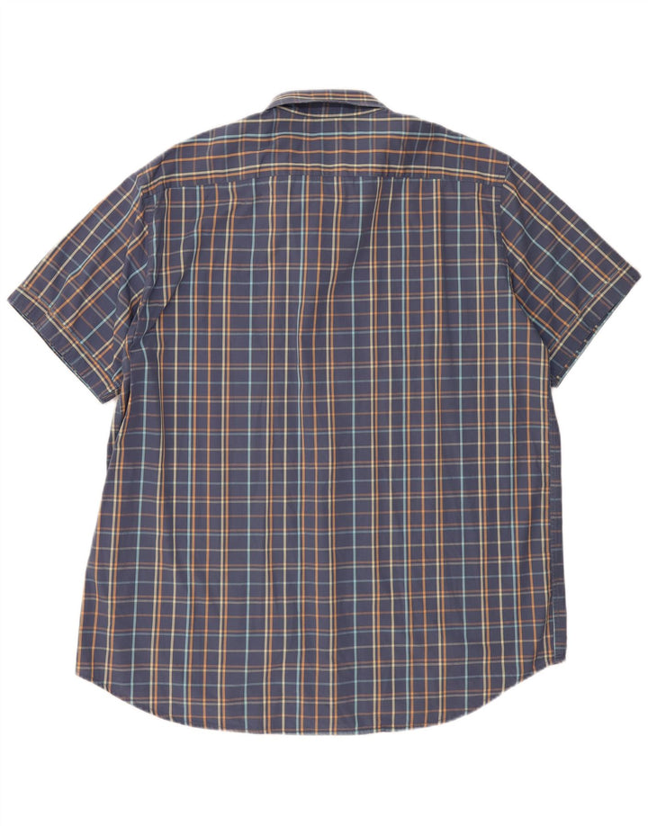 Cămașă pentru bărbați Carrera cu mânecă scurtă, cu formă normală, 3XL, bumbac cu carouri albastre