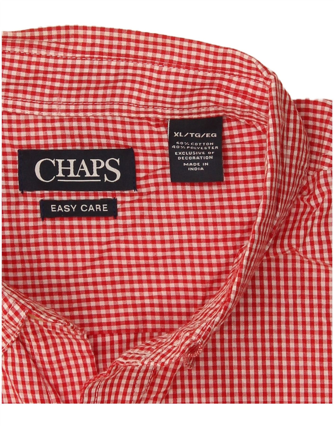 Cămașă pentru bărbați Chaps Easy Care XL, bumbac vichy roșu