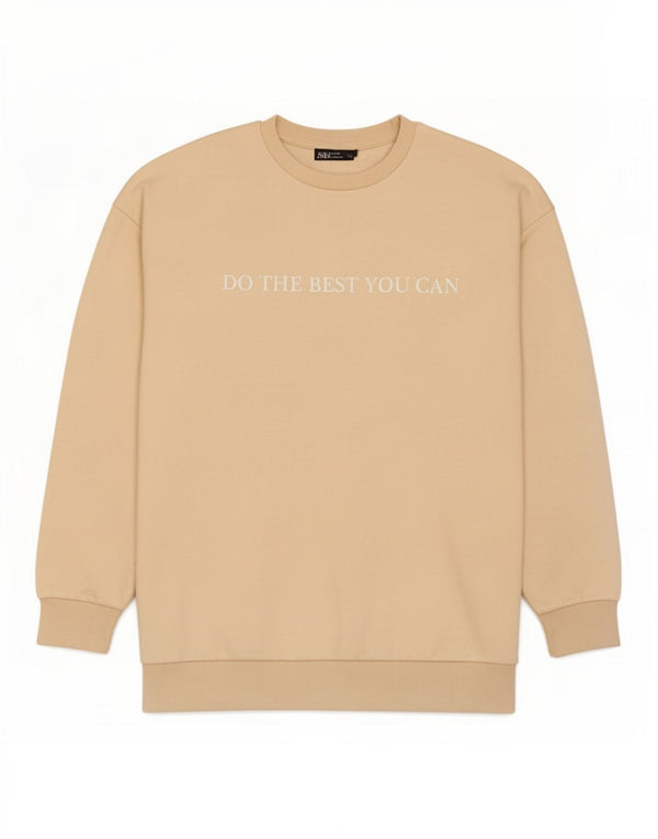 Pulover cu grafic pentru femei Zara UK 10, bumbac, bej mic