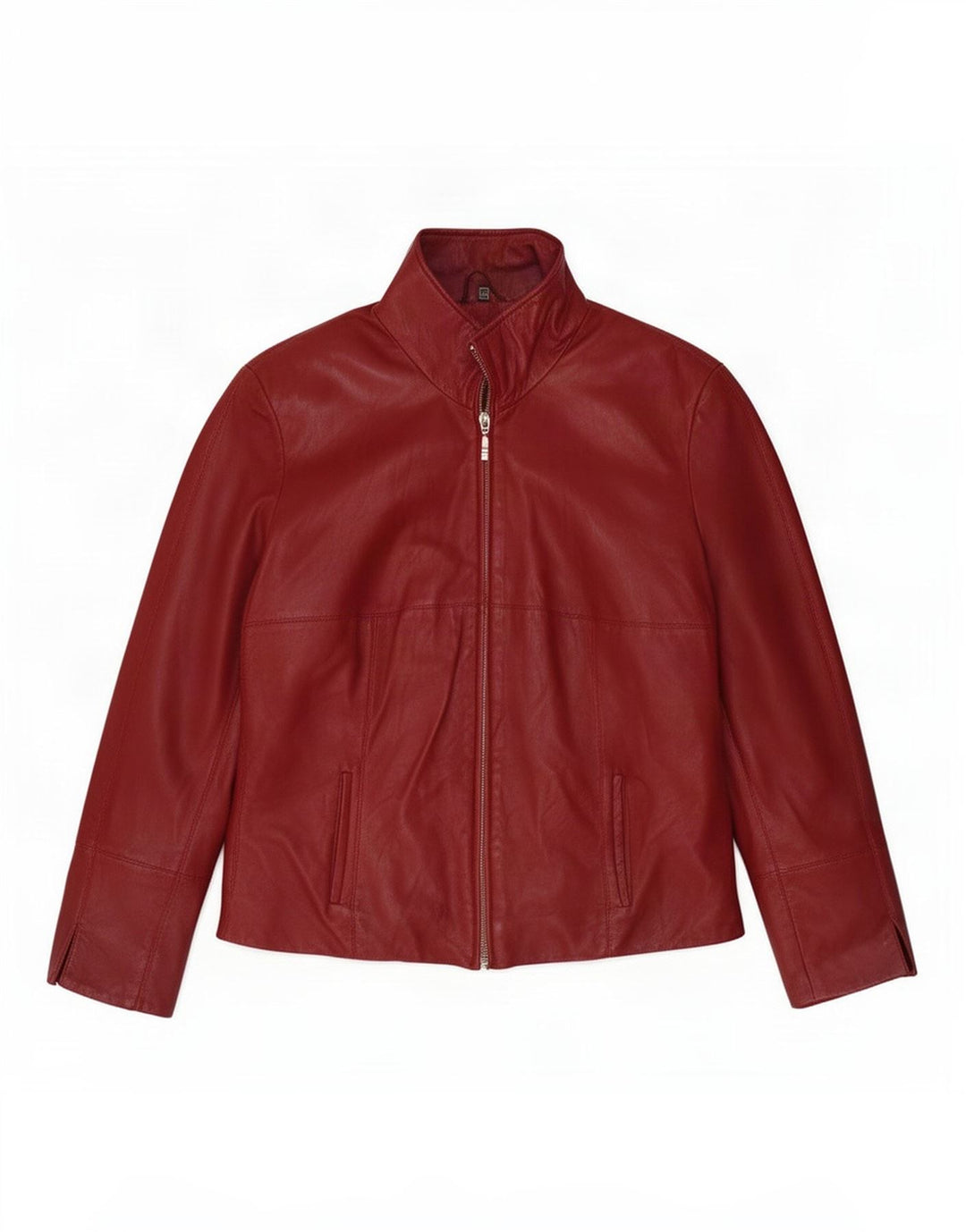 Geacă de piele vintage pentru femei IT 44 Burgundy mediu