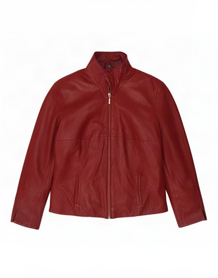 Geacă de piele vintage pentru femei IT 44 Burgundy mediu
