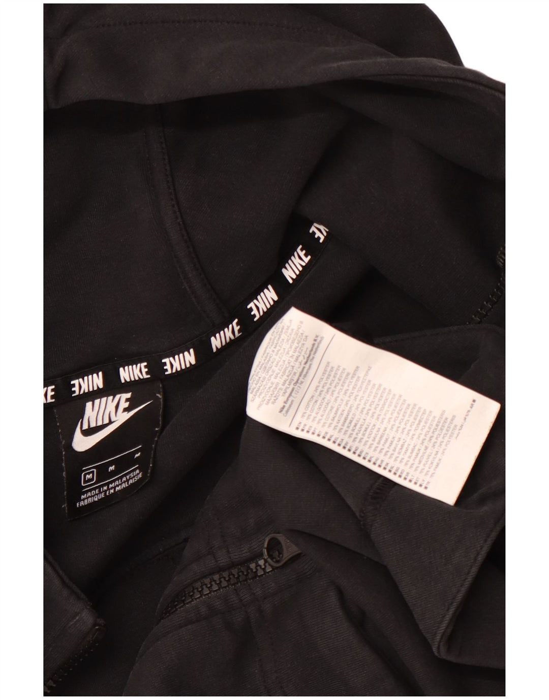Pulover Nike Graphic Zip pentru femei UK 14 Bumbac mediu negru