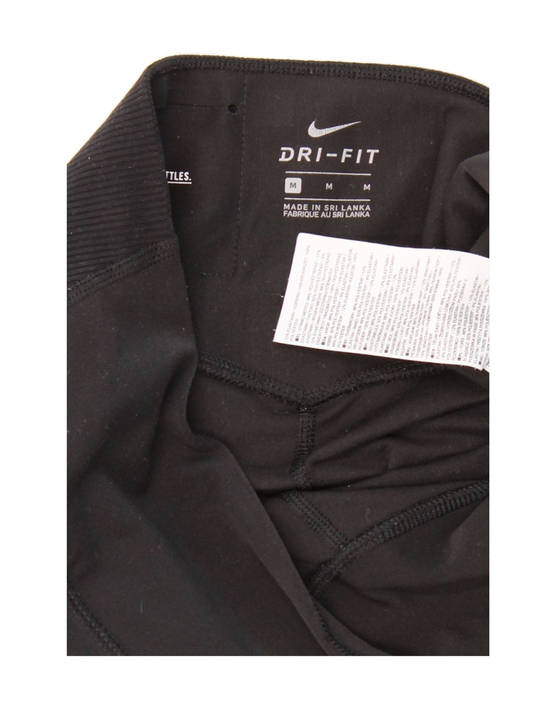 NIKE Womens Dri Fit Leggings UK 14 Medium Black Polyester Vintage Nike and Second-Hand Nike from Messina Hembry 
