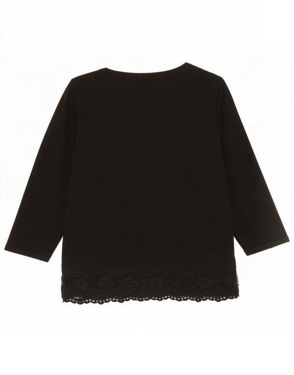Bluză cămașă cu mâneci 3/4 pentru femei Marks & Spencer UK 14 Medium Black Viscose