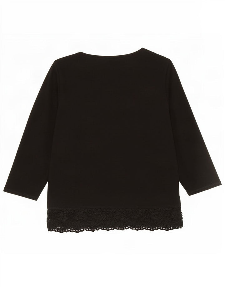 Bluză cămașă cu mâneci 3/4 pentru femei Marks & Spencer UK 14 Medium Black Viscose
