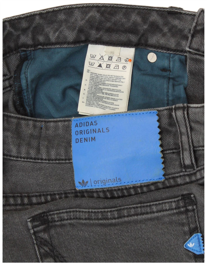 Pantaloni scurți din denim ADIDAS pentru femei W26, bumbac gri mic