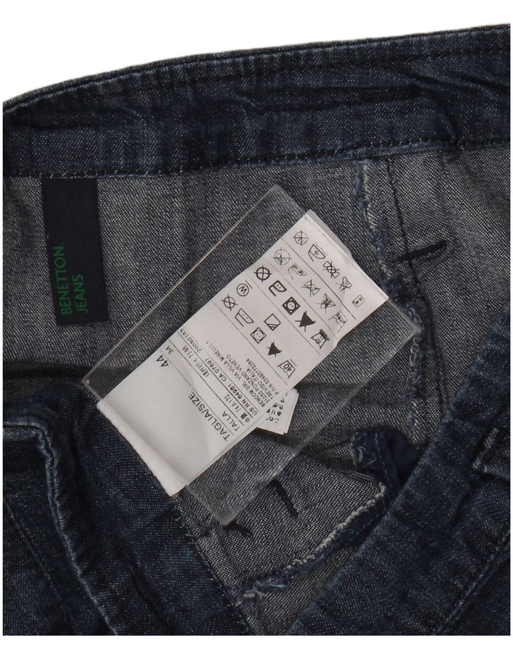 Fusta de blugi pentru femei BENETTON IT 44 Medium W30 Bumbac bleumarin