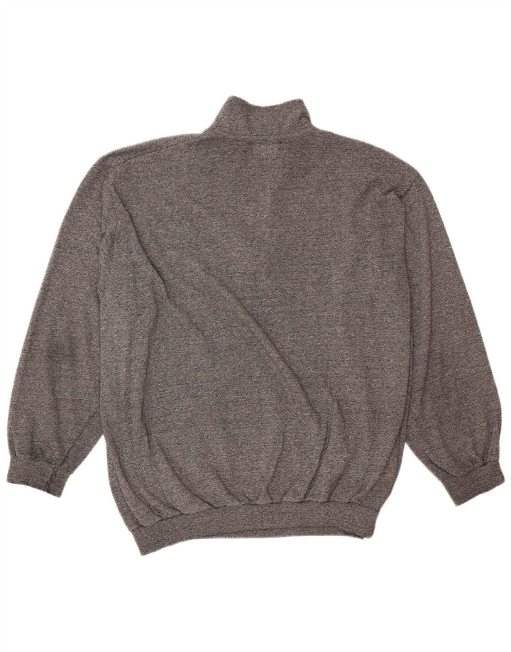 Pulover VINTAGE pentru damă, cu fermoar, cu gât, UK 18 XL, gri pete