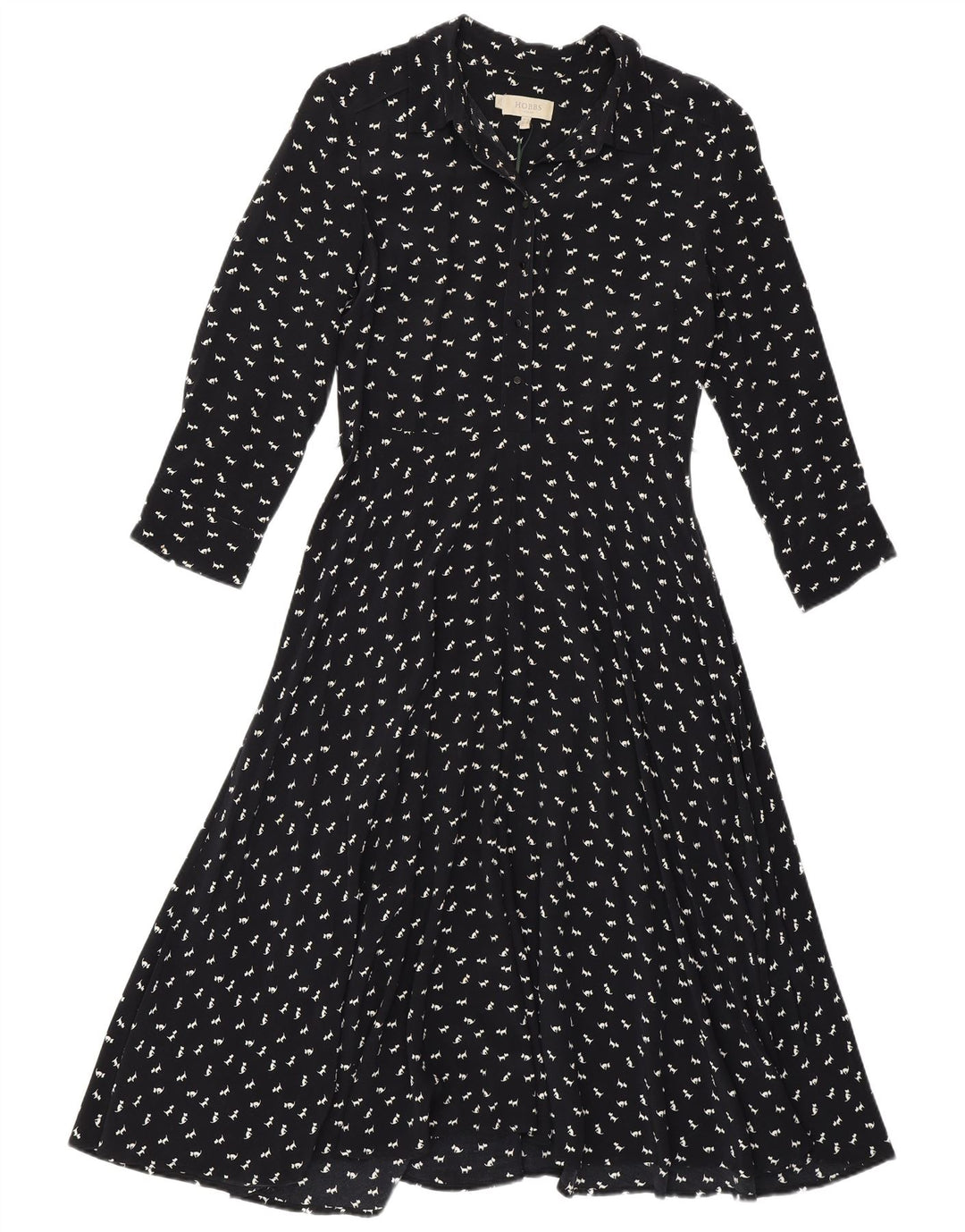 Rochie în formă de A Hobbs pentru femei UK 10 Mic bleumarin, viscoză cu imprimeu animal