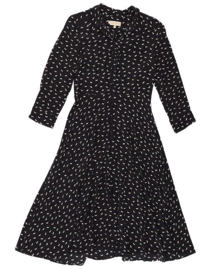 Rochie în formă de A Hobbs pentru femei UK 10 Mic bleumarin, viscoză cu imprimeu animal