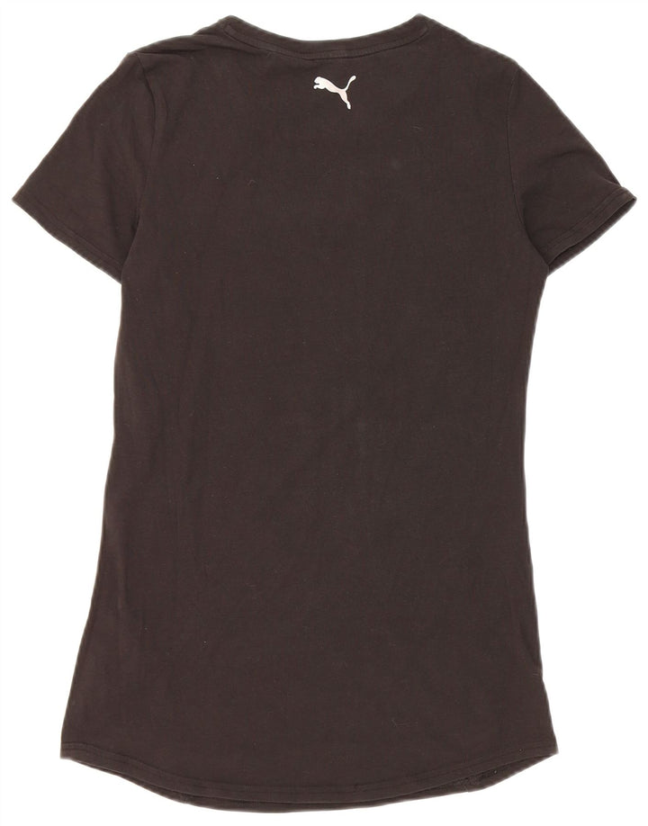Tricou cu grafic Puma pentru femei Crop Top UK 12 Medium Black