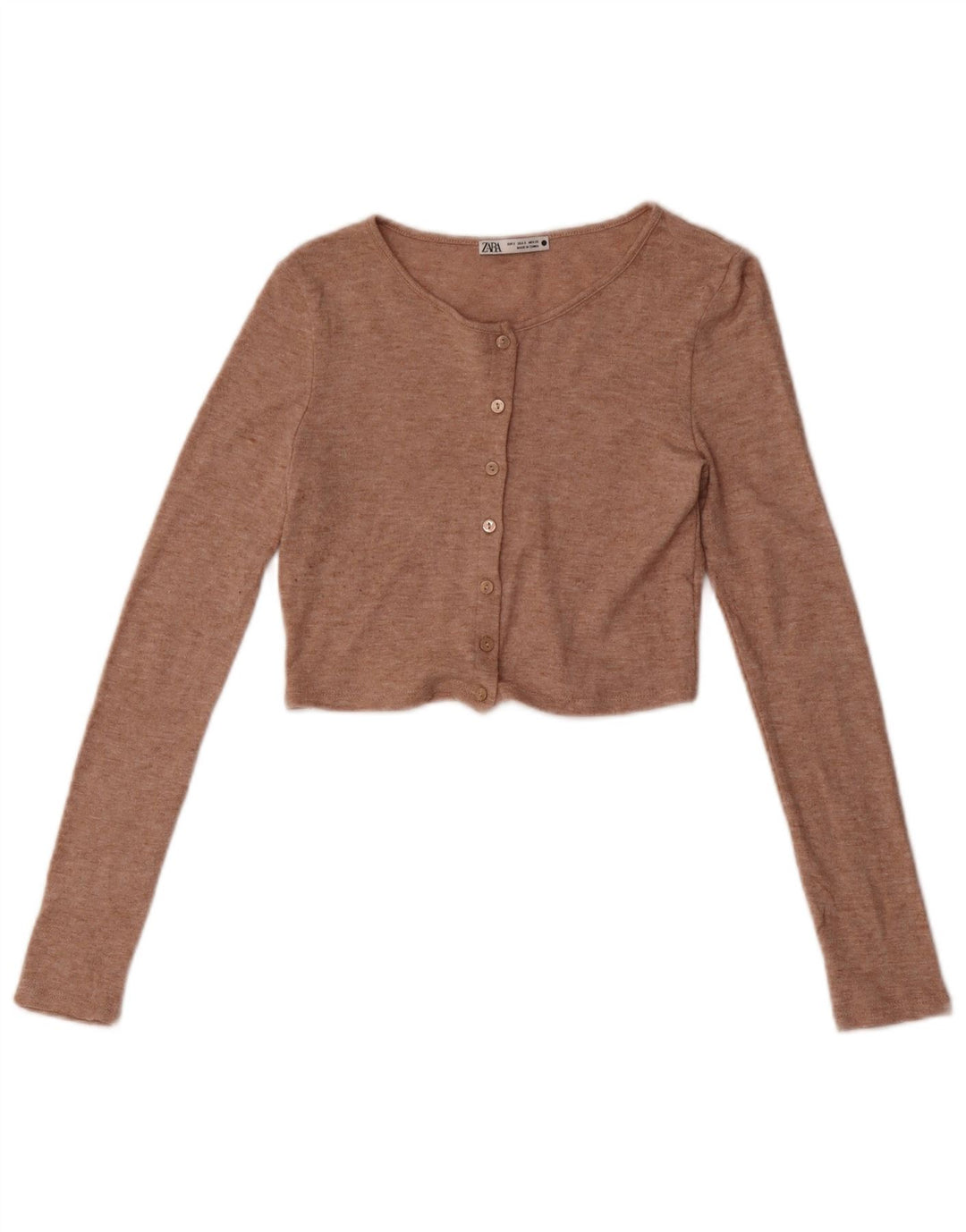 Crop Top pentru femei Zara UK 8 Small Beige Flecked