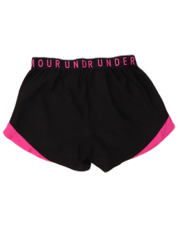 Pantaloni scurți sport grafic Under Armour pentru femei UK 10 Small Black Colorblock