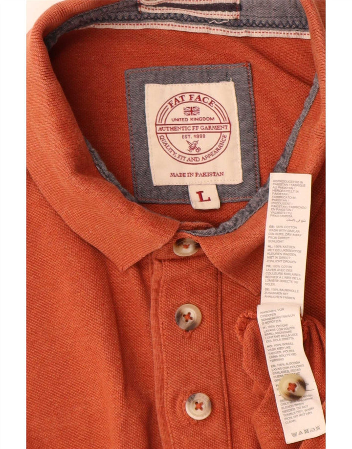 Tricou polo pentru bărbați Fat Face, mare bumbac portocaliu