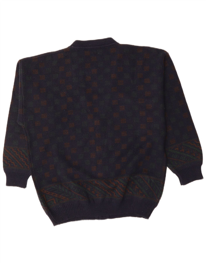 Pulover cardigan pentru bărbați Ranger XL bleumarin geometric