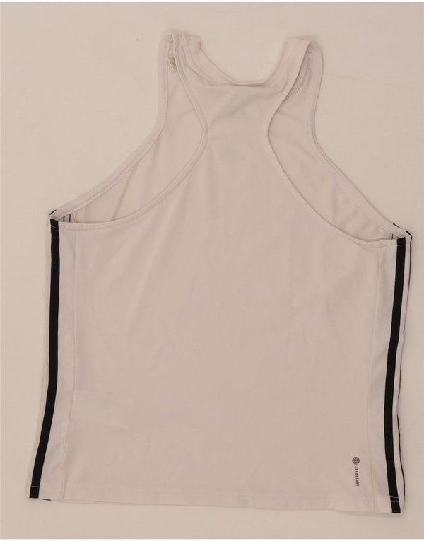 Vest Top Aeroready Slim Fit pentru femei Adidas UK 14/16 Poliester alb mare