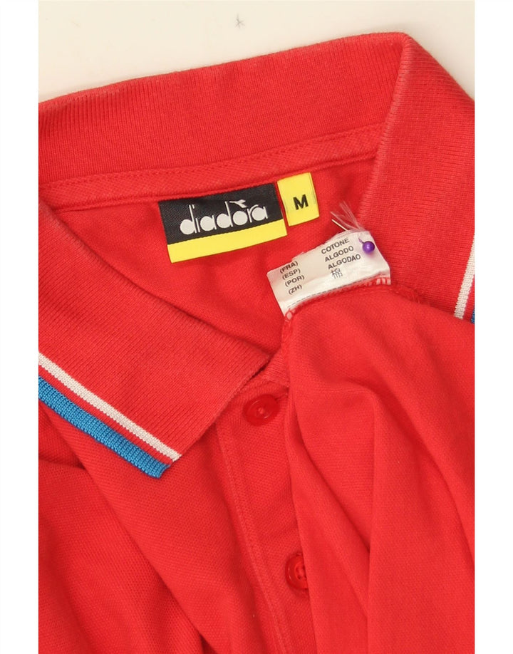 Tricou polo pentru bărbați DIADORA, bumbac cu dungi roșii medii