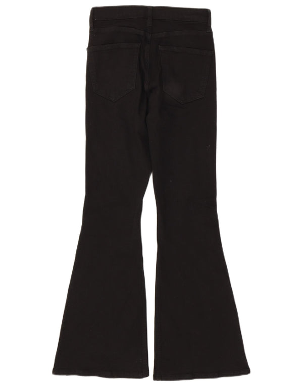 Topshop blugi moto evazați pentru femei W26 L28 bumbac negru